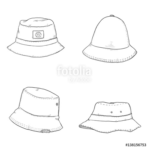 500x500 Vector Set Of Bucket Hats Stock Image And Royalty Free Vector
