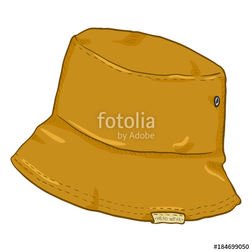 500x500 Vector Single Cartoon Bucket Hat. Urban Street Style. Stock Image