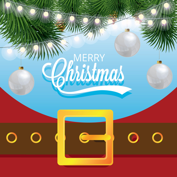 600x600 Christmas Greeting Card With Belt Buckle Vector 08 Free Download