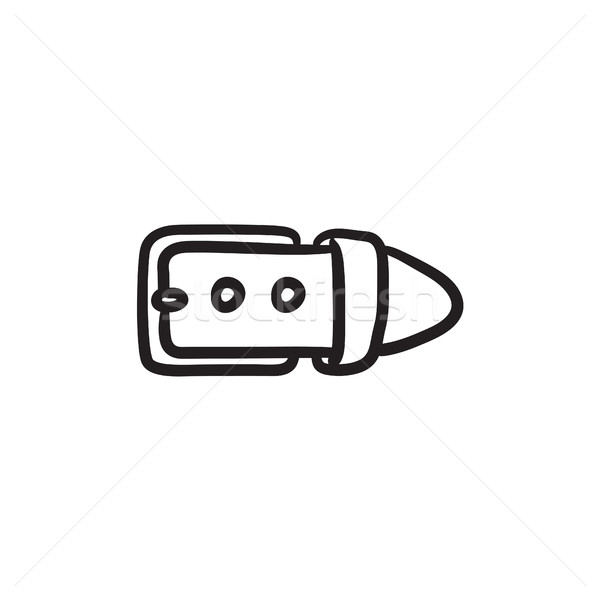 600x600 Belt Buckle Sketch Icon. Vector Illustration Andrei Krauchuk