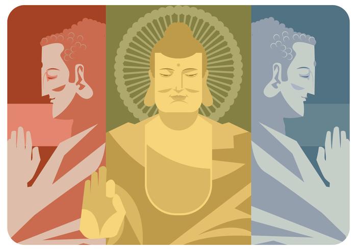 700x490 Three Elements Buddha Vector