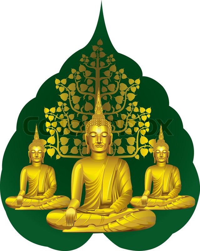 639x800 Buddha With Gold Tree Stock Vector Colourbox