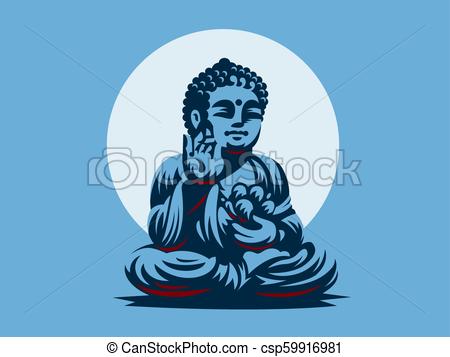 450x357 Buddha. Vector Emblem.