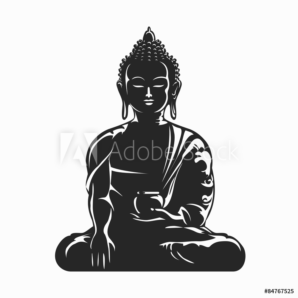 1000x1000 Photo Amp Art Print Buddha Vector Silhouette Europosters
