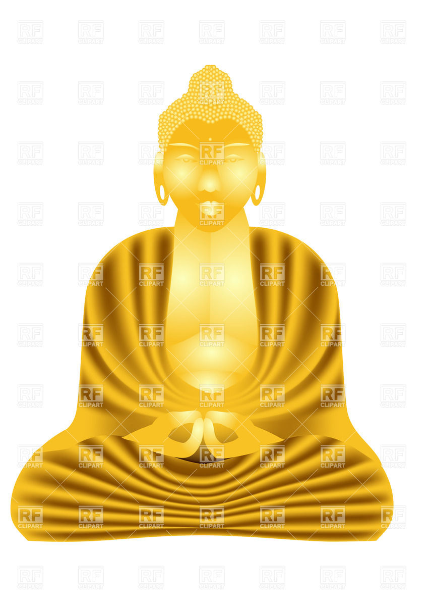 853x1200 Statue Of Golden Buddha Vector Image Vector Artwork Of People