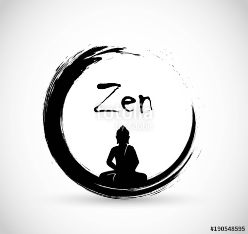 500x472 Zen Circle With Meditation Buddha Vector Stock Image And Royalty