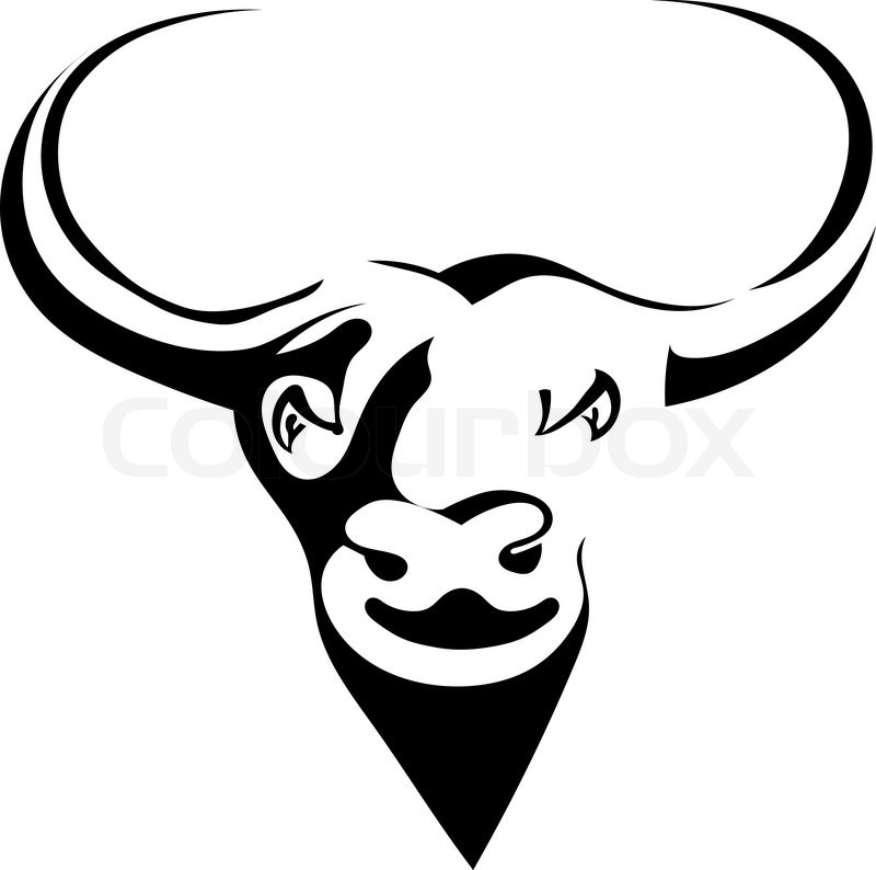 800x794 Silhouette Head With Black Buffalo Stock Vector Colourbox