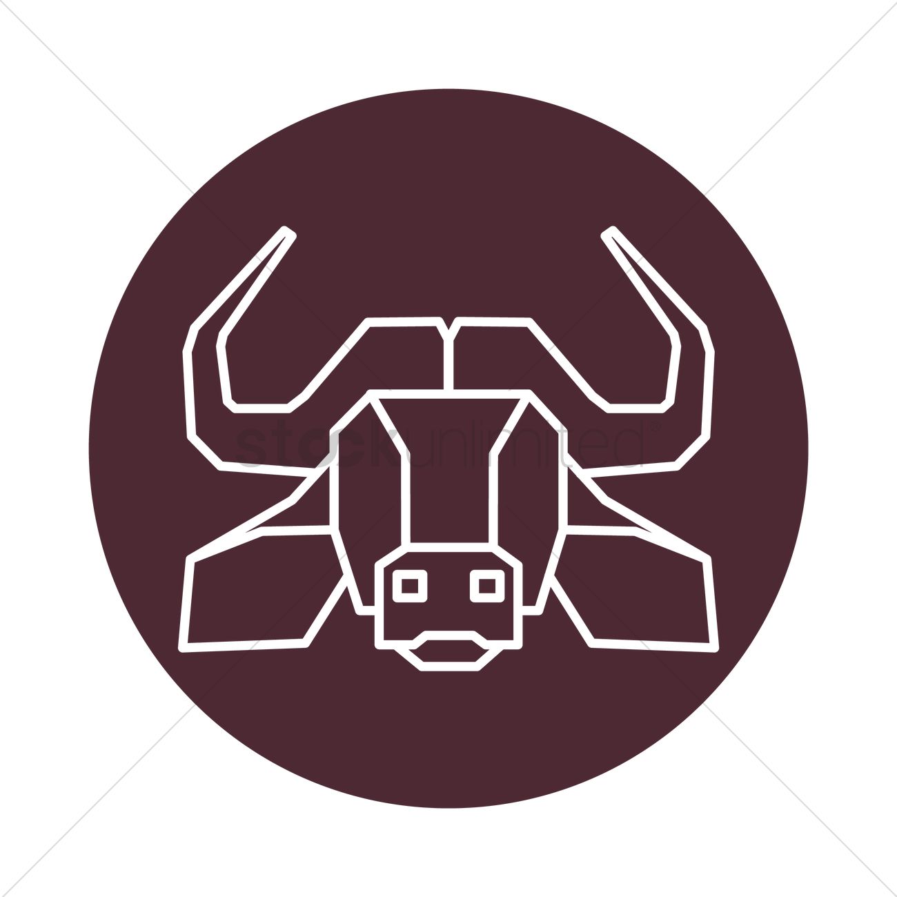 1300x1300 Water Buffalo Head Vector Image