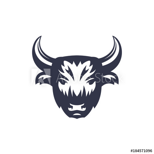 500x500 Buffalo Head Vector Logo On White