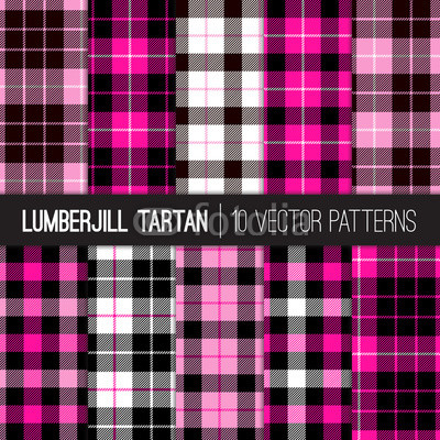 400x400 Pink, Black And White Tartan And Buffalo Check Plaid Vector