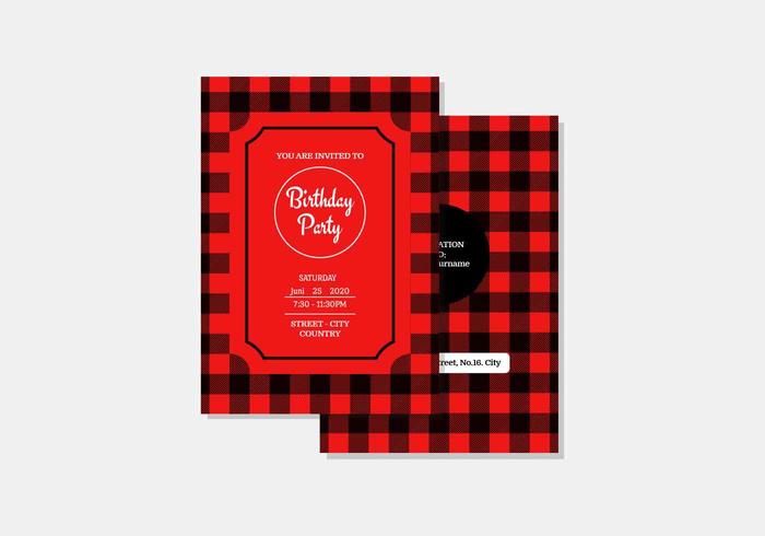 700x490 Buffalo Plaid Invitation Vector Template