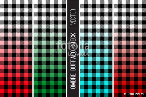 500x333 Christmas Ombre Buffalo Check Plaid Vector Patterns In Red, Green