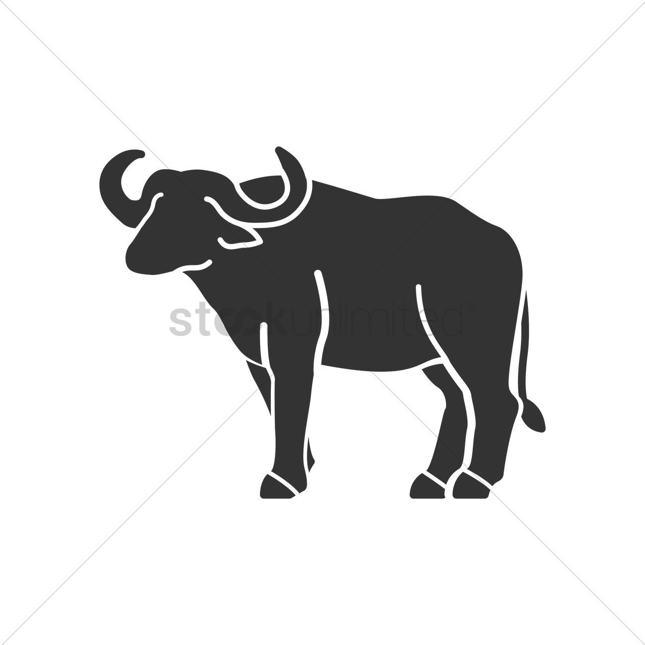1300x1300 Water Buffalo Vector Image