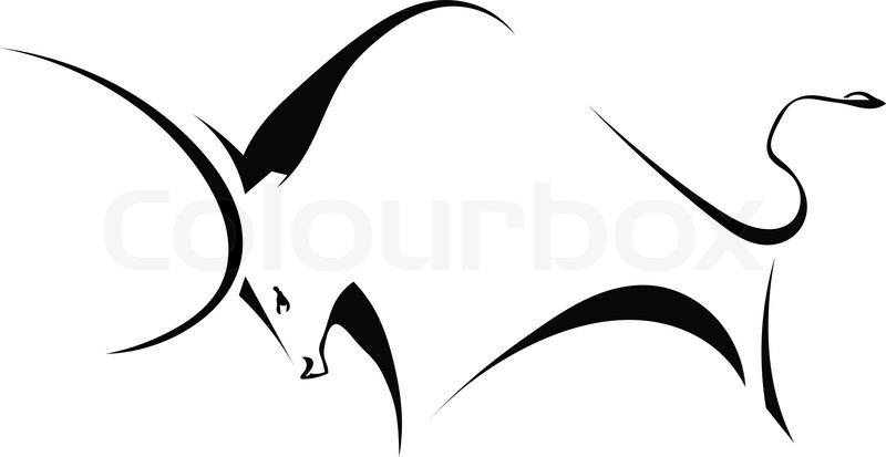 800x413 Silhouette Black Buffalo Stock Vector Colourbox