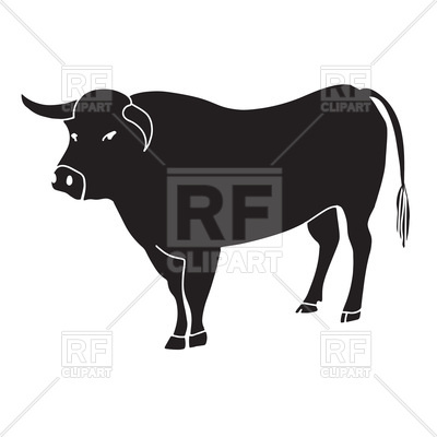 400x400 Black Buffalo Bull Vector Illustration Vector Image Vector