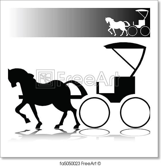 561x581 Free Art Print Of Horse Buggy Vector Silhouettes Freeart Fa5050023