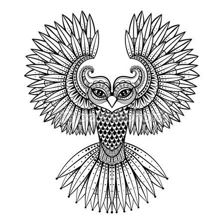450x450 Vectores Ornamental Buho, Mascota De La Zentangled Amuleto
