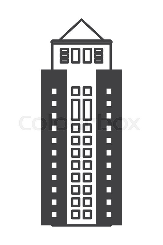 533x800 Flat Design Tall Building Icon Vector Illustration Stock Vector