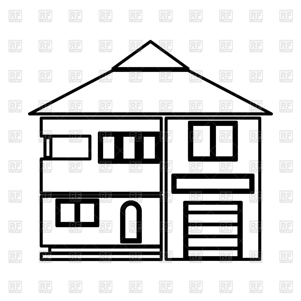 1200x1200 House Outline On White Background
