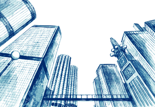 500x344 Sketch Urban Building Vector Material 05 Free Download