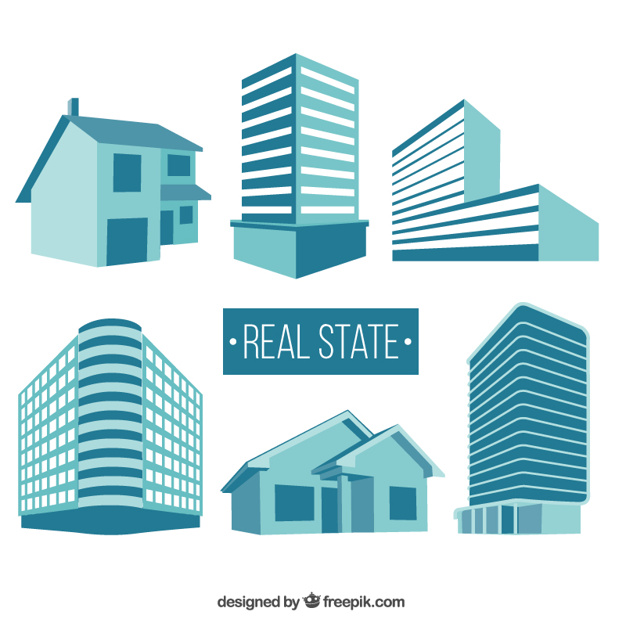 626x626 Real State Buildings Vector Free Download