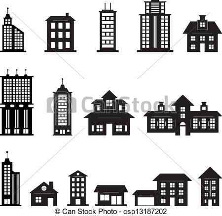 450x438 Building Black And White Set 3 Eps 10.