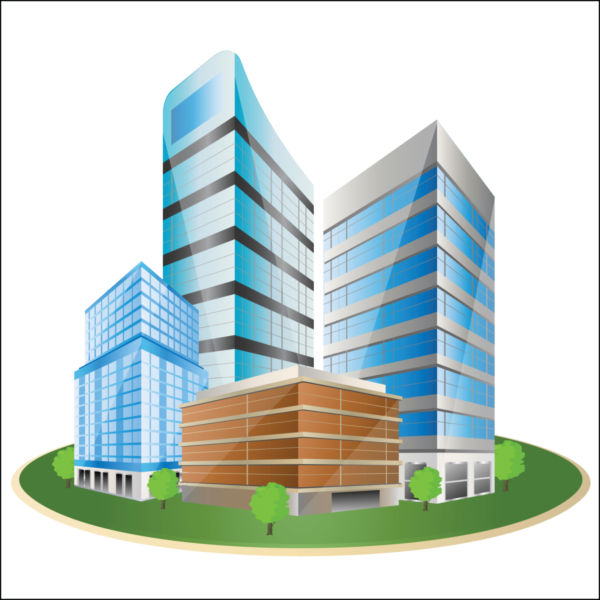600x600 Business Building Vector