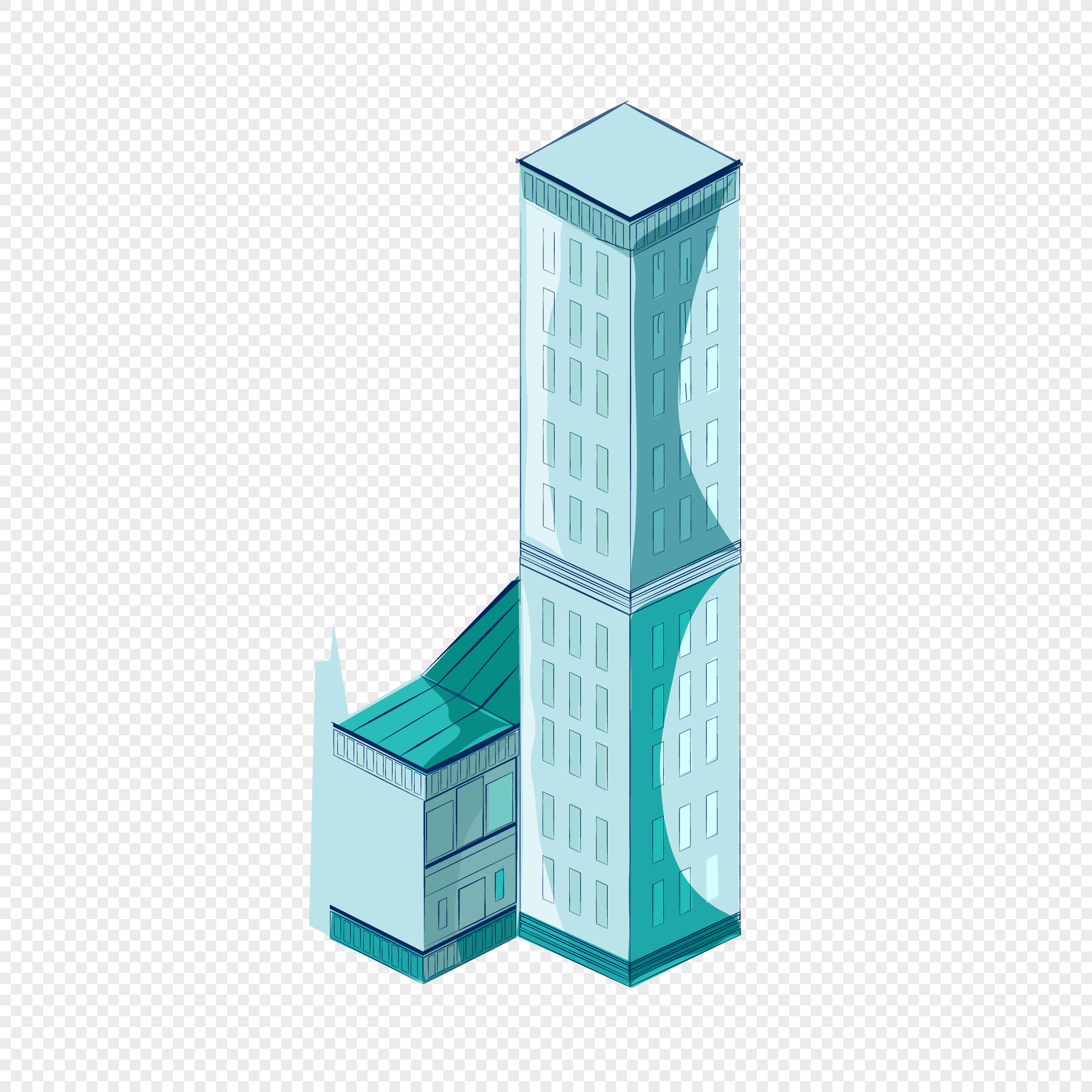 2020x2020 High Rise Building Vector Png Image Picture Free Download