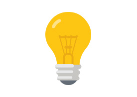 275x195 Flat Light Bulb Vector