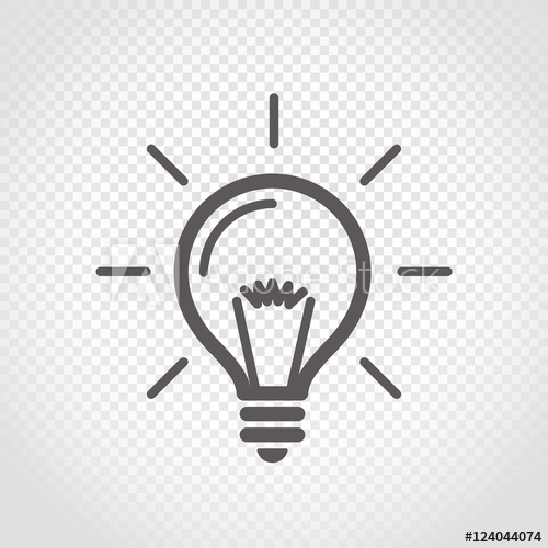 500x500 Light Bulb Vector Icon On Transparent Background