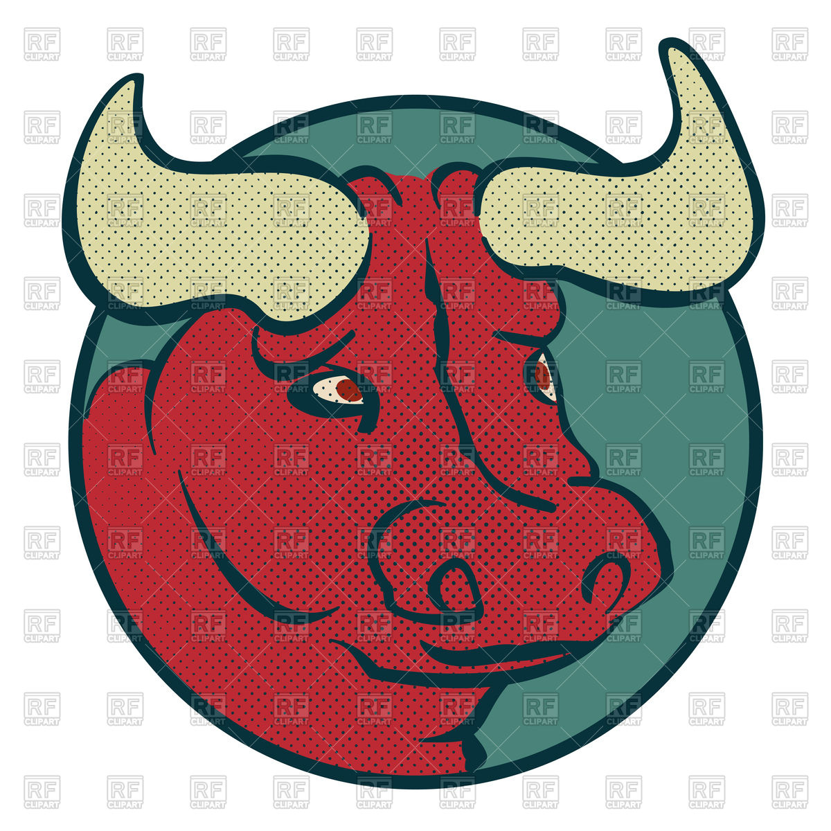 1200x1200 Bull Head Dotted Logo Vector Image Vector Artwork Of Icons And