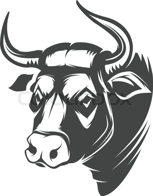 627x800 Bull Head Emblem Isolated On White Background. Design Element For