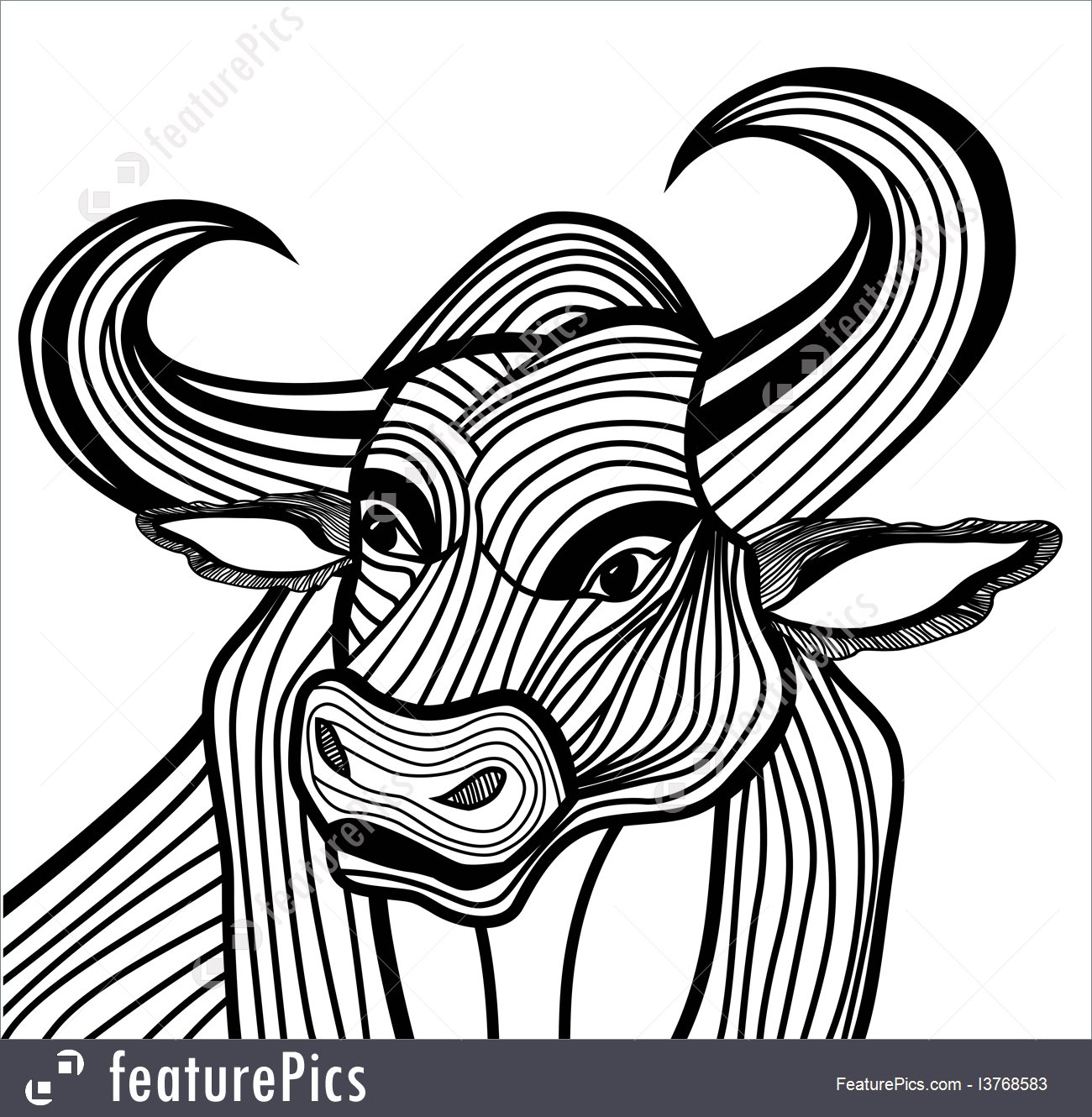 1300x1330 Bull Head Vector Animal