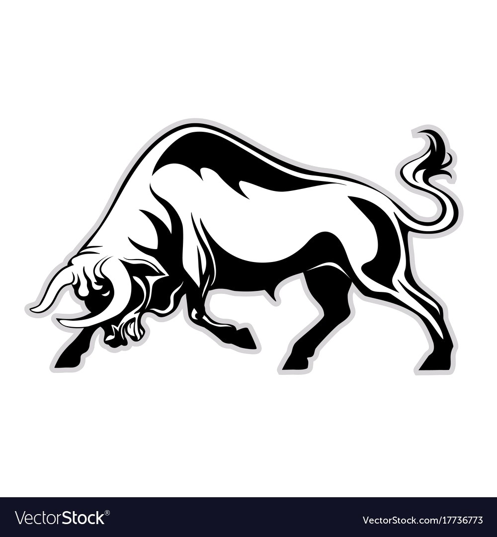 1000x1080 Bulls Logo Silhouette Of A Bull With Horns Vector 17736773