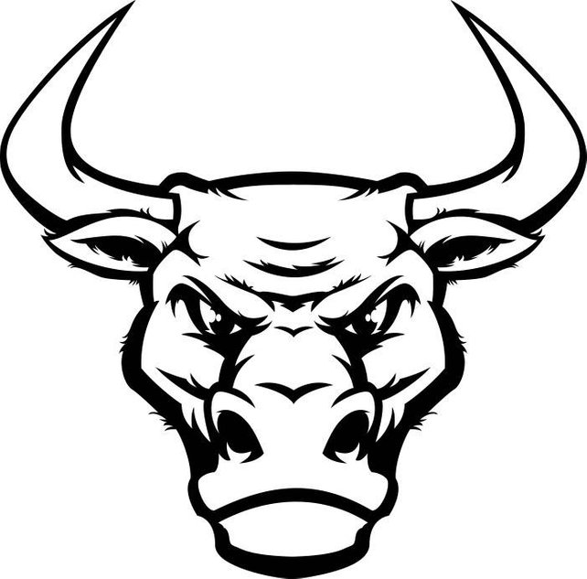 642x633 Bull 4 Head Mascot Steer Horns Bull Riding Western Logo .svg Etsy