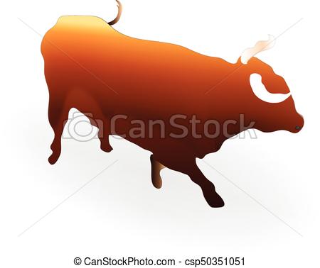 450x378 Bull Logo. Bull Silhouette Logo Vector Design.