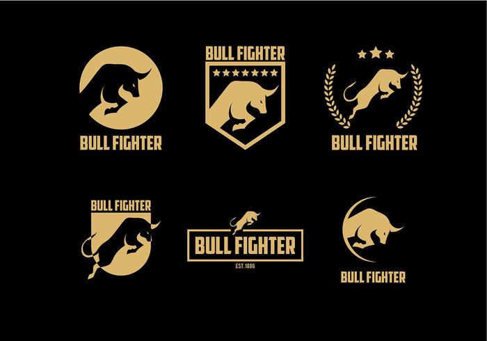 700x490 Bull Fighter Gold Logo Free Vector