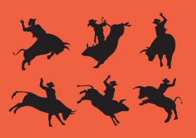 285x200 Bull Rider Silhouette Free Vector Graphic Art Free Download (Found