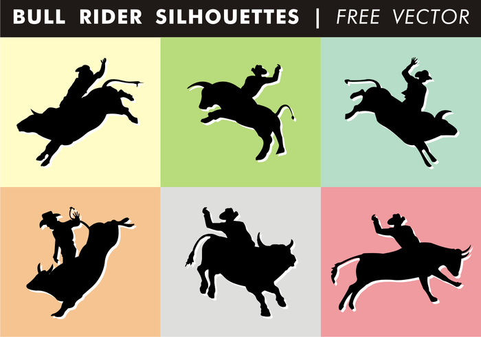 700x490 Bull Rider Silhouette Free Vector