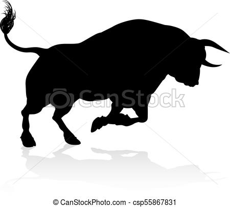 450x405 Silhouette Bull. A High Quality Detailed Bull Male Cow Cattle