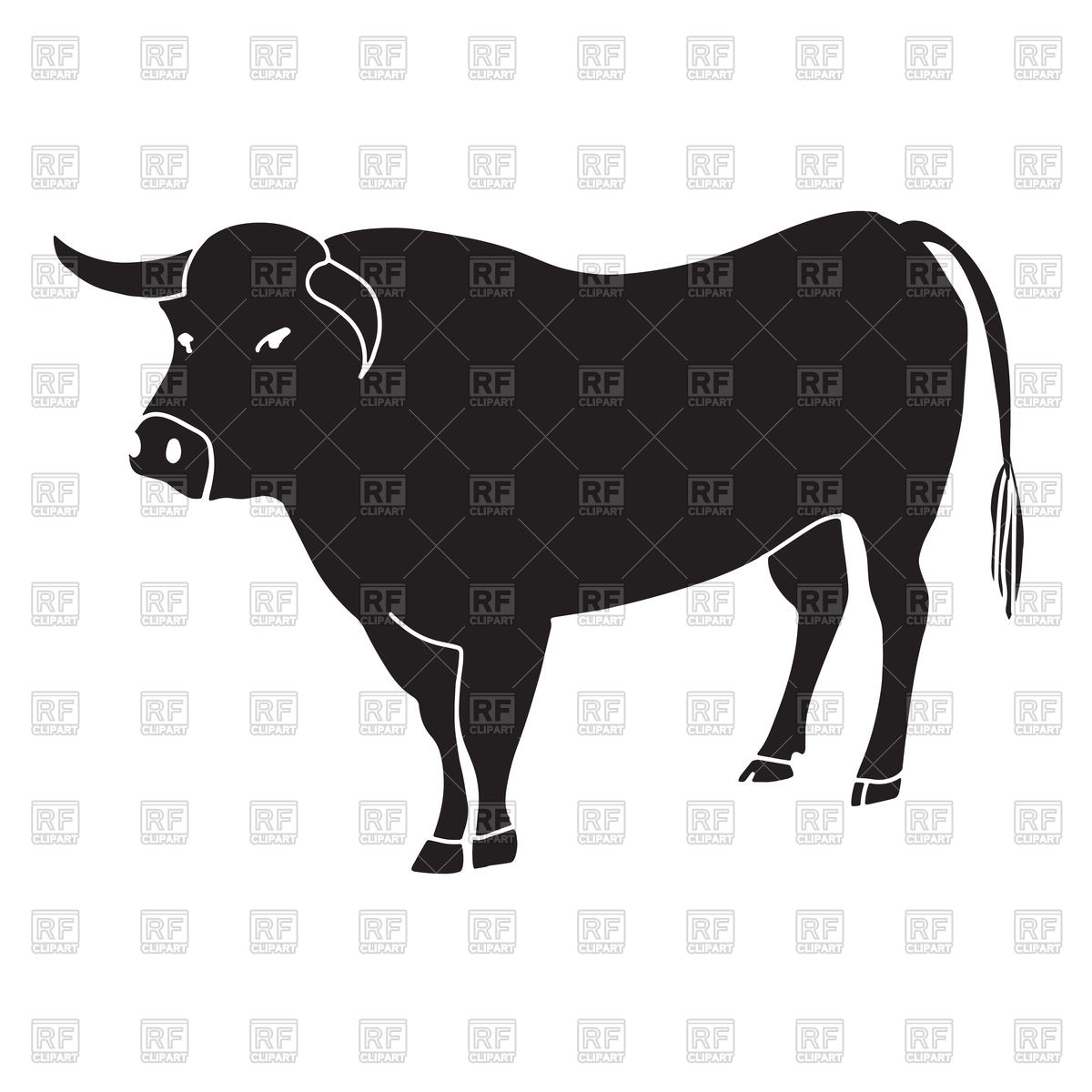 1200x1200 Black Buffalo Bull Vector Illustration Vector Image Vector
