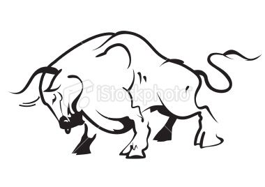 380x268 A Bull In A Threatening Posture Vector Art