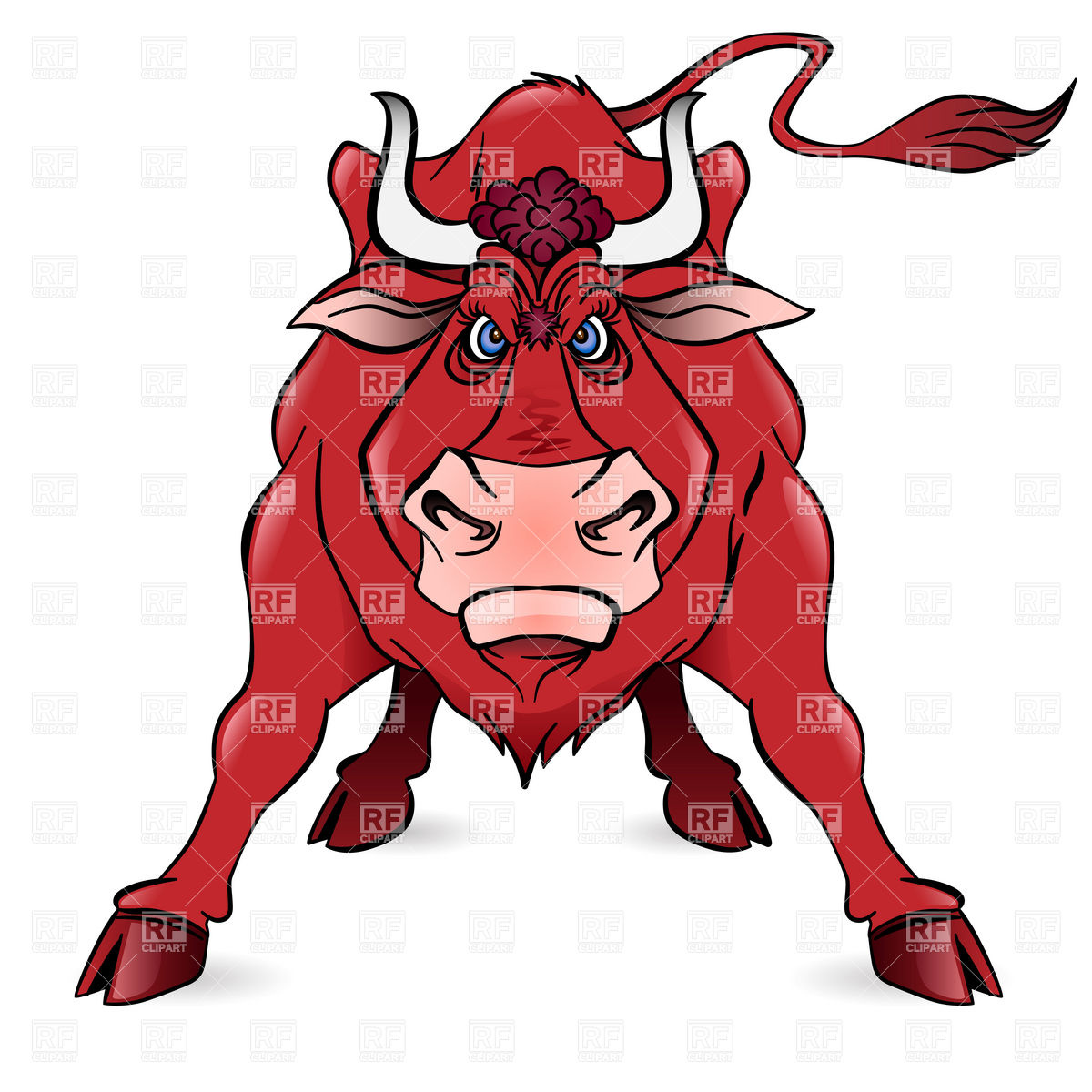 1200x1200 Cartoon Angry Bull Vector Image Vector Artwork Of Plants And