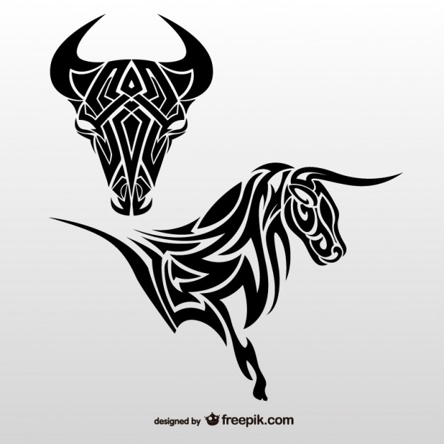626x626 Bull Tribal Tattoo Art Vector Free Download