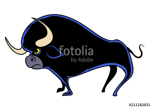 500x354 Cartoon Bull. Vector Illustration Stock Image And Royalty Free