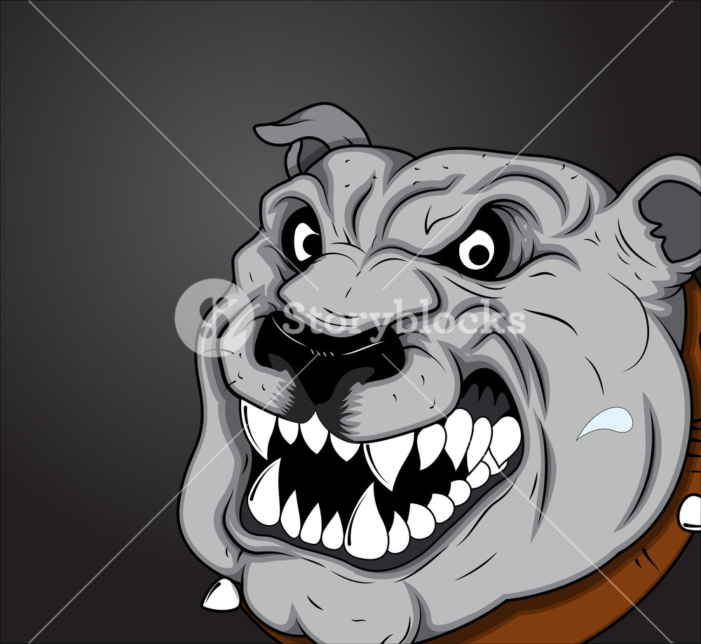 1000x920 Angry Bulldog Vector Face Royalty Free Stock Image