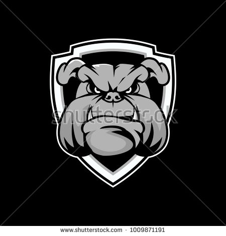 450x470 Bulldog Head Cartoon With Shield Vector Design Logo Designs