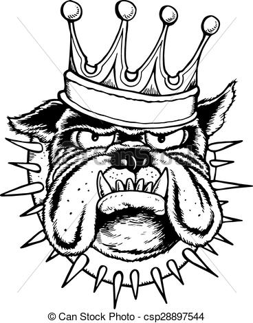 368x470 Bulldog King . Outline Drawing Of Bulldog Head Wearing A Crown And