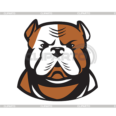 400x400 American Bulldog Head Front Retro Stock Vector Graphics Cliparto