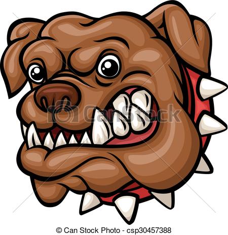 450x463 Vector Illustration Of Angry Cartoon Bulldog Head Mascot.